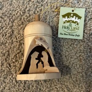 Bethlehem Bell Grotto Olive Wood Ornament
